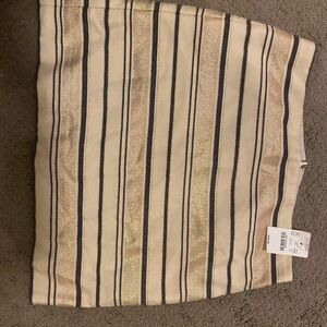 J. Crew Beige and Gold Striped Skirt